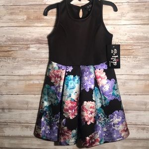 NWT Toddler Foil Floral Print Scuba Dress